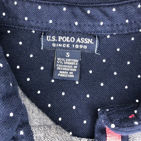 Ralph Lauren Girls Short Sleeve Blue Polo Shirt Small EUC Blue White Pink Preppy - Picture 3 of 6